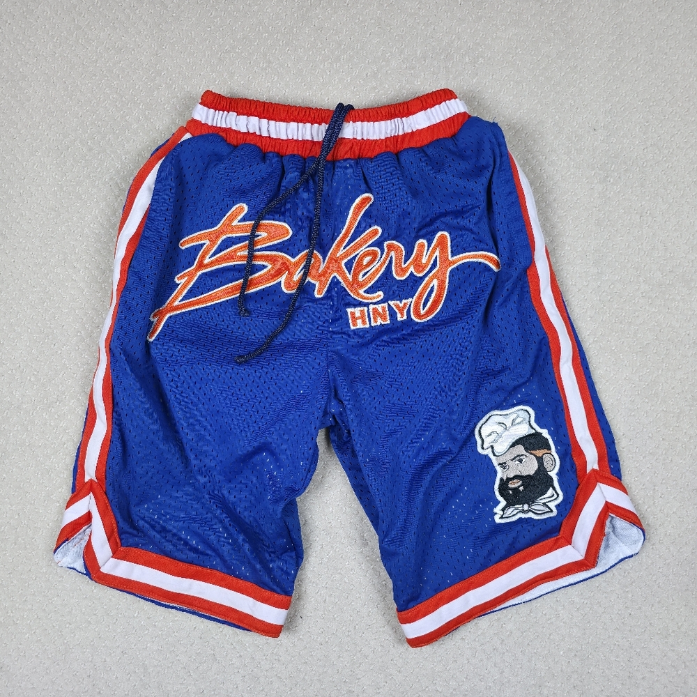 Rare 2020 Bakery HNY Mesh Shorts Blue Orange White Chef Logo Limited Edition NBA